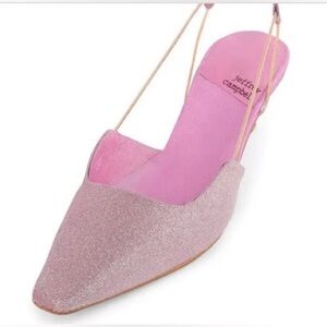 Jeffrey Campbell Sparkly Heels Sequins Pink Glitter Strap Womens Shoes Zeta 7.5